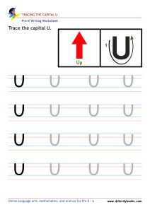 Pre K Writing ABCs Worksheet showing letter strokes and complete letters.