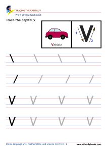 Pre K Writing ABCs Worksheet showing letter strokes and complete letters.