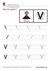 Pre K Writing ABCs Worksheet showing letter strokes and complete letters.