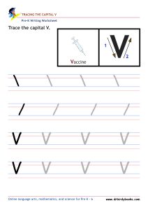 Pre K Writing ABCs Worksheet showing letter strokes and complete letters.
