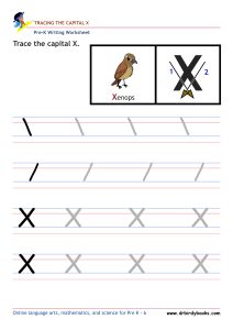 Pre K Writing ABCs Worksheet showing letter strokes and complete letters.