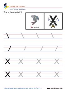 Pre K Writing ABCs Worksheet showing letter strokes and complete letters.