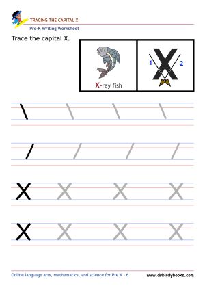 Pre K Writing ABCs Worksheet showing letter strokes and complete letters.