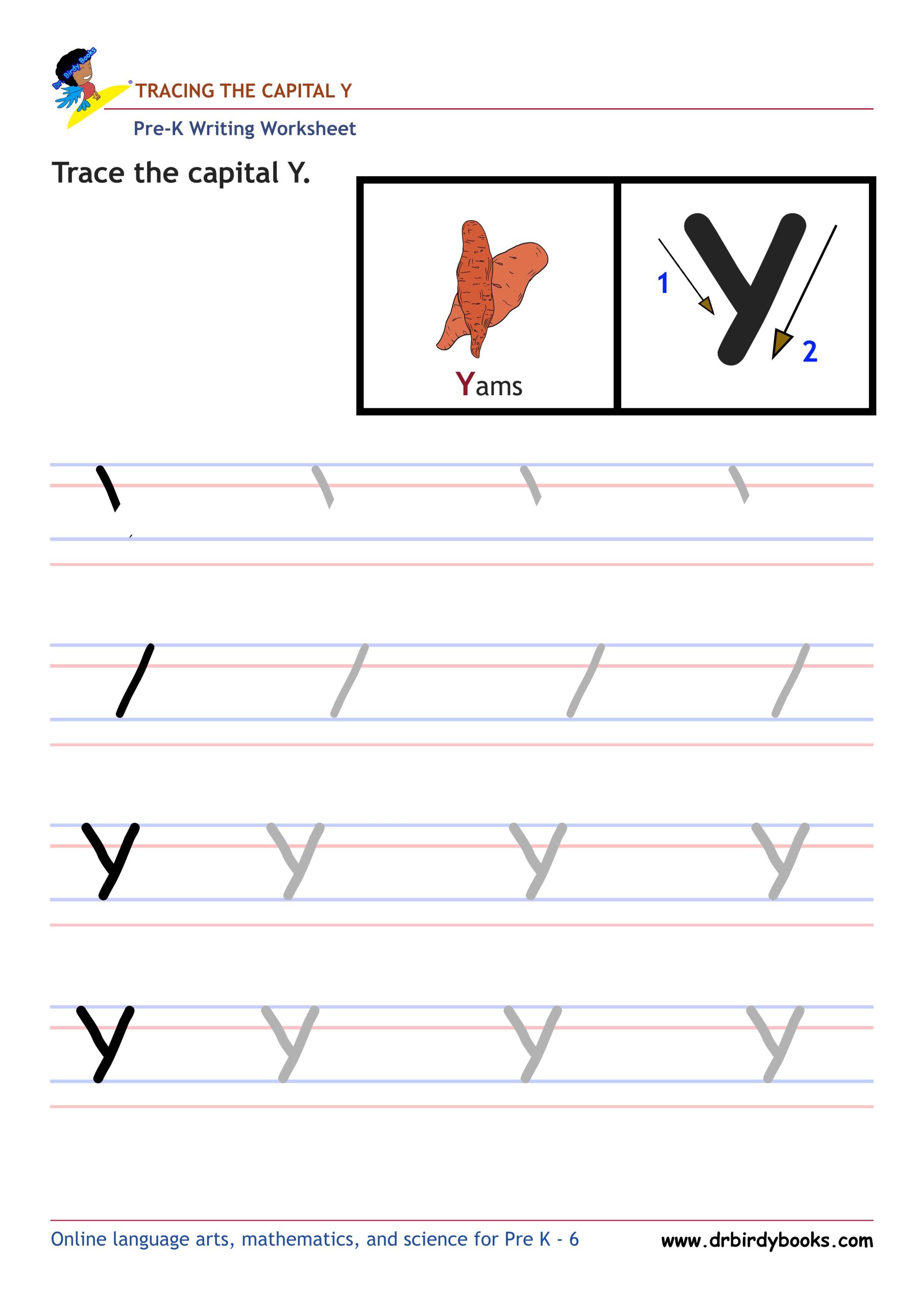 Pre K Writing ABCs Worksheet showing letter strokes and complete letters.