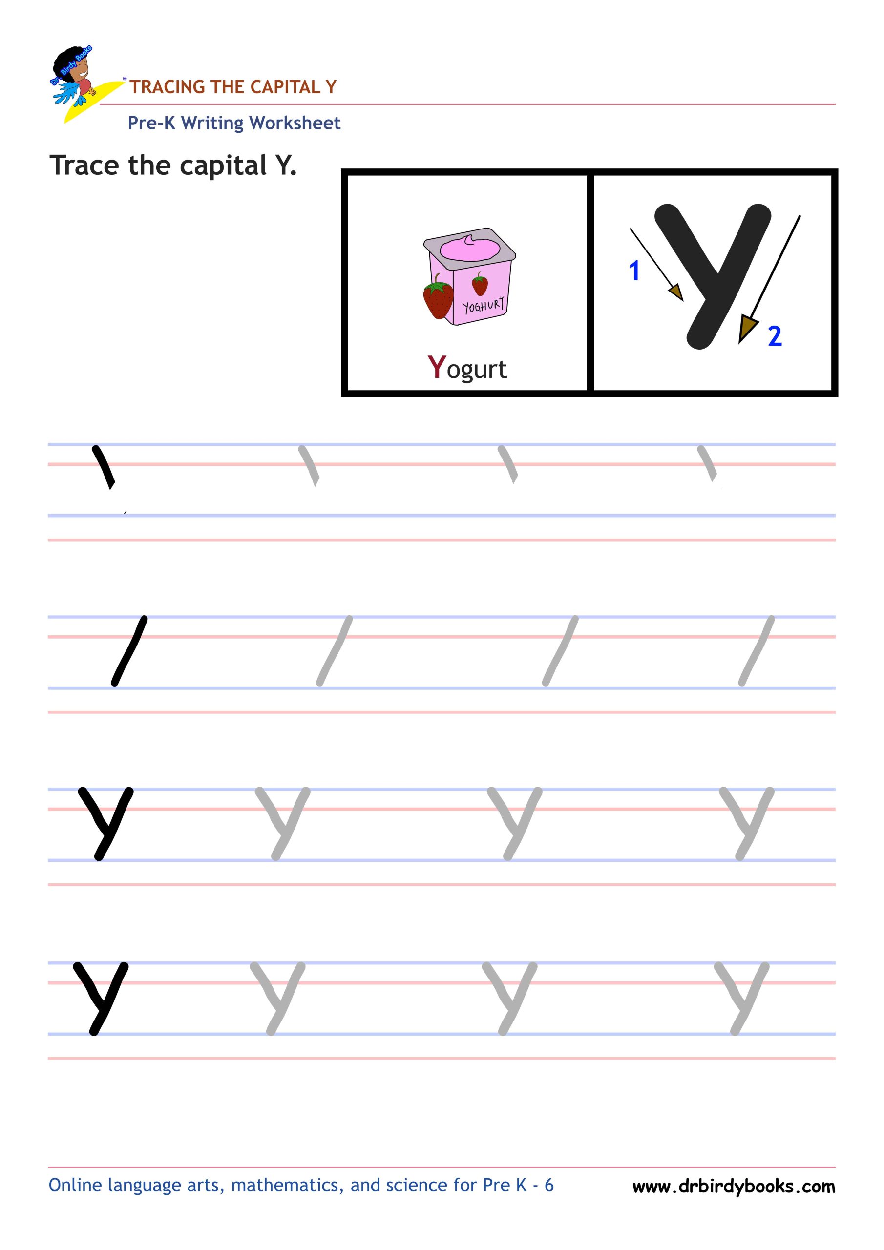 Pre K Writing ABCs Worksheet showing letter strokes and complete letters.