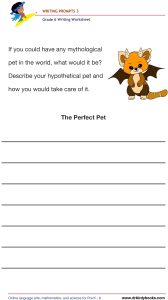 Grade 6 Writing Prompts Worksheet featuring unique scenarios for students to write about creatively.
