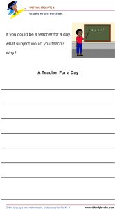 Grade 6 Writing Prompts Worksheet featuring unique scenarios for students to write about creatively.