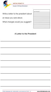 Grade 6 Writing Prompts Worksheet featuring unique scenarios for students to write about creatively.