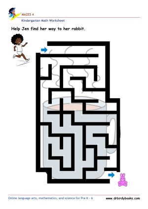Kindergarten Maze Worksheet to boost focus and problem-solving skills