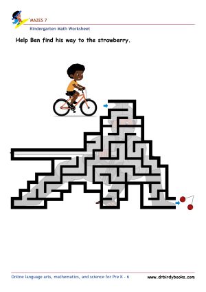Kindergarten Maze Worksheet to boost focus and problem-solving skills