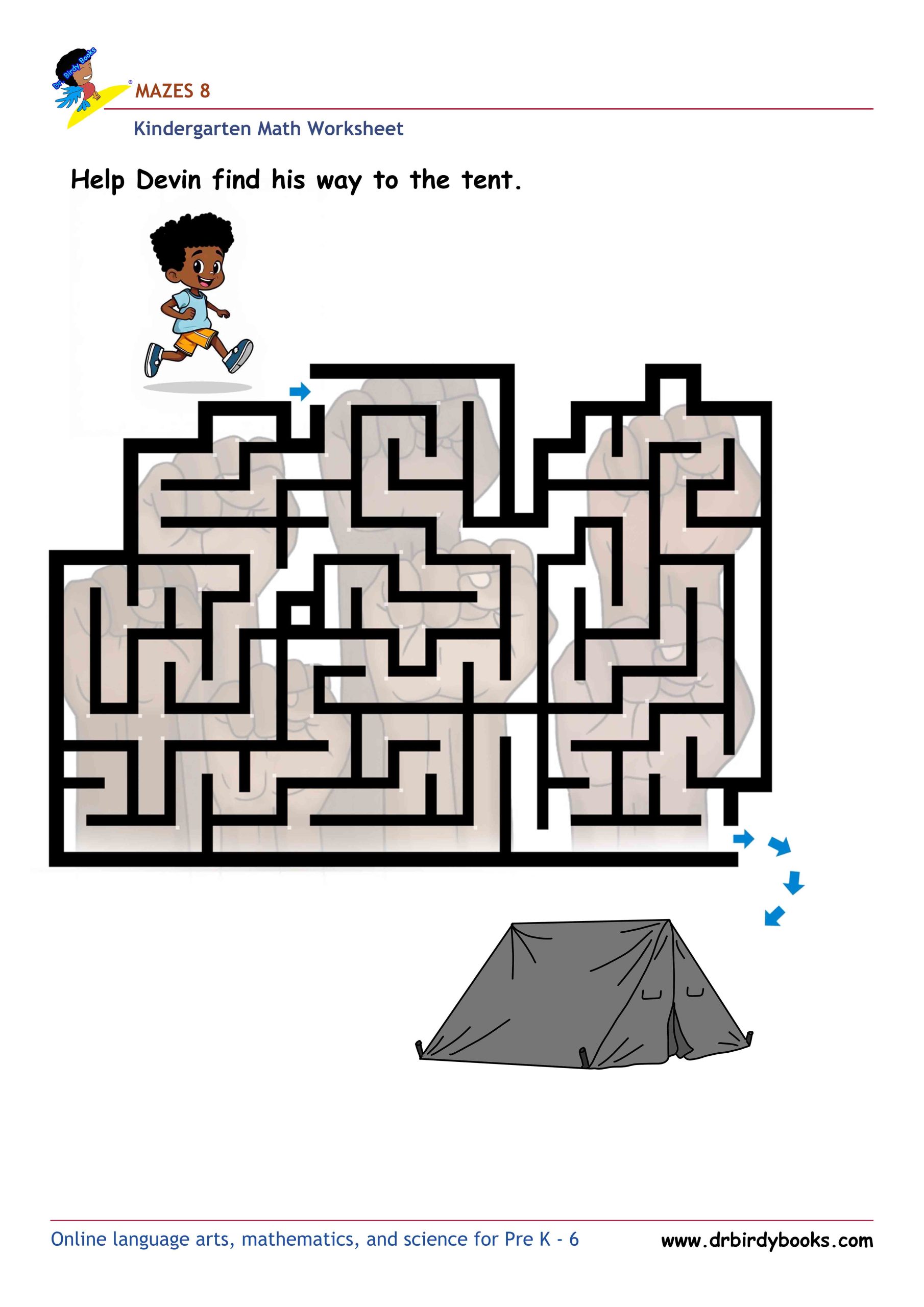 Kindergarten Maze Worksheet to boost focus and problem-solving skills