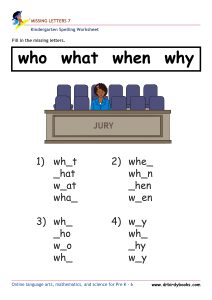 Kindergarten spelling missing letters worksheet for early literacy practice